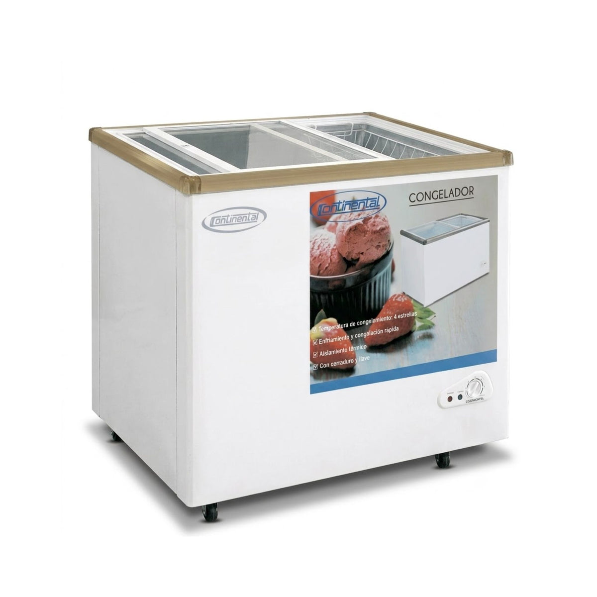 CONGELADOR CONTINENTAL TAPA DE VIDRIO SD268Q